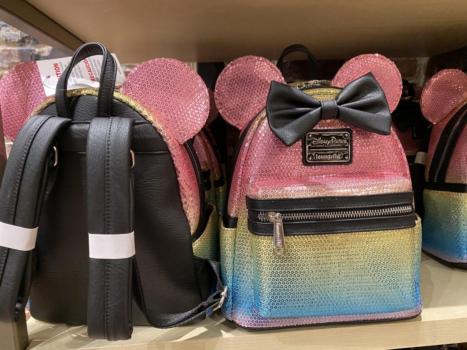 Pastel Rainbow Minnie Mouse Mini Backpack by Loungefly Shines On at