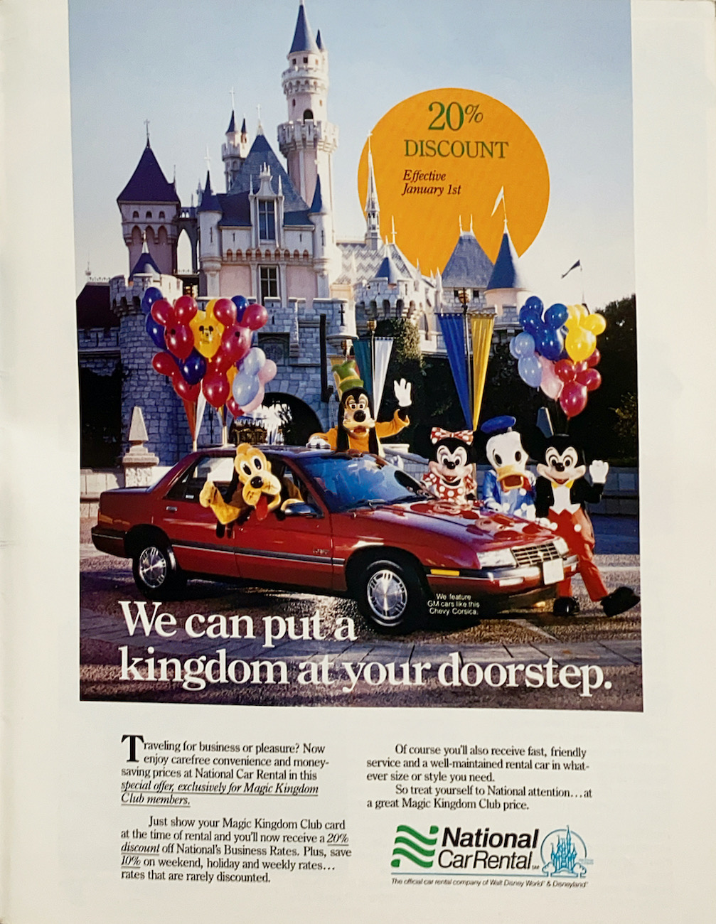 Top 7 Vintage Disney Ads of Ancient Rental Cars Sitting In Disneyland