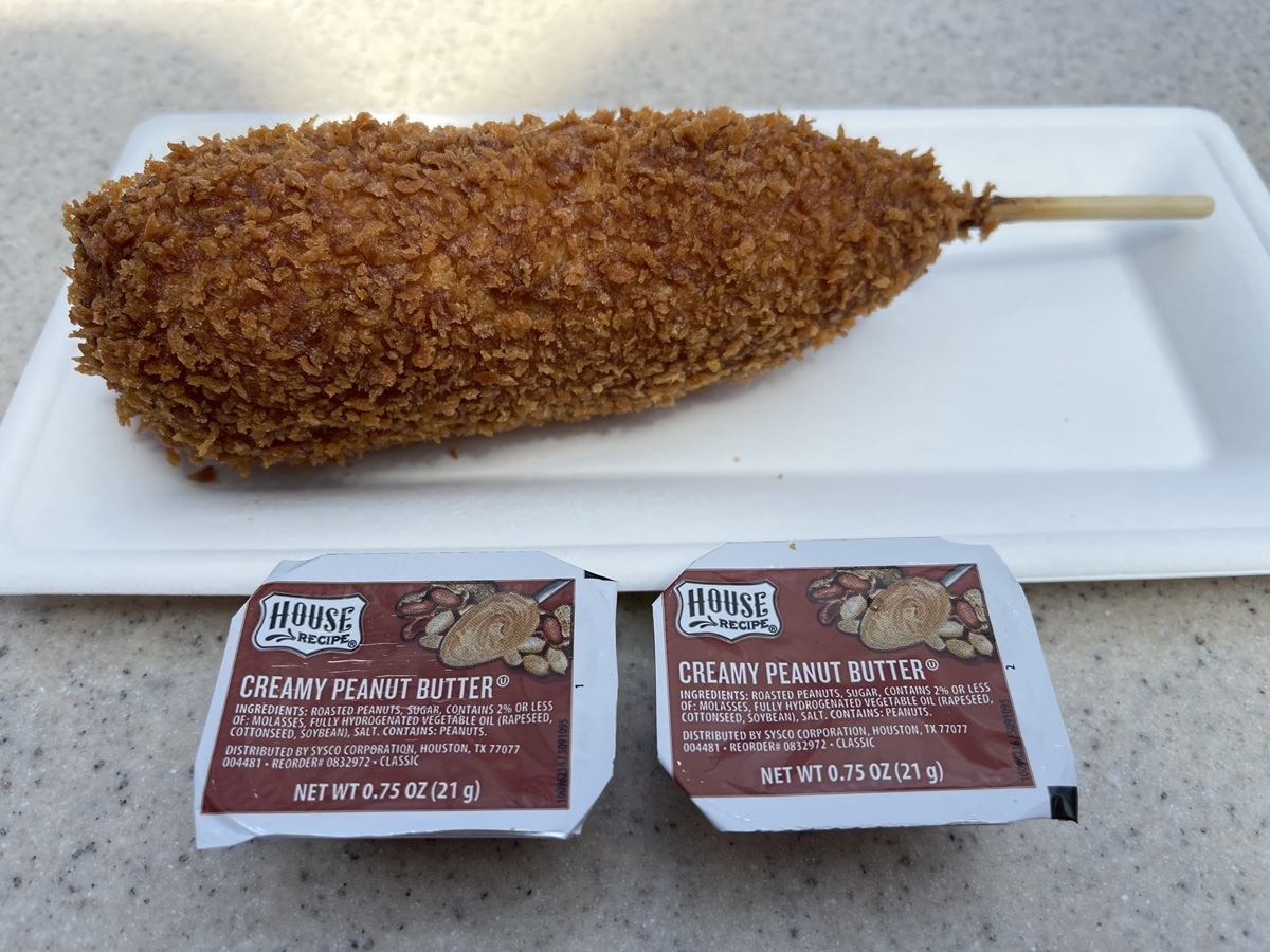 REVIEW Disneyland Resort’s Pickle Corn Dog With Peanut Butter