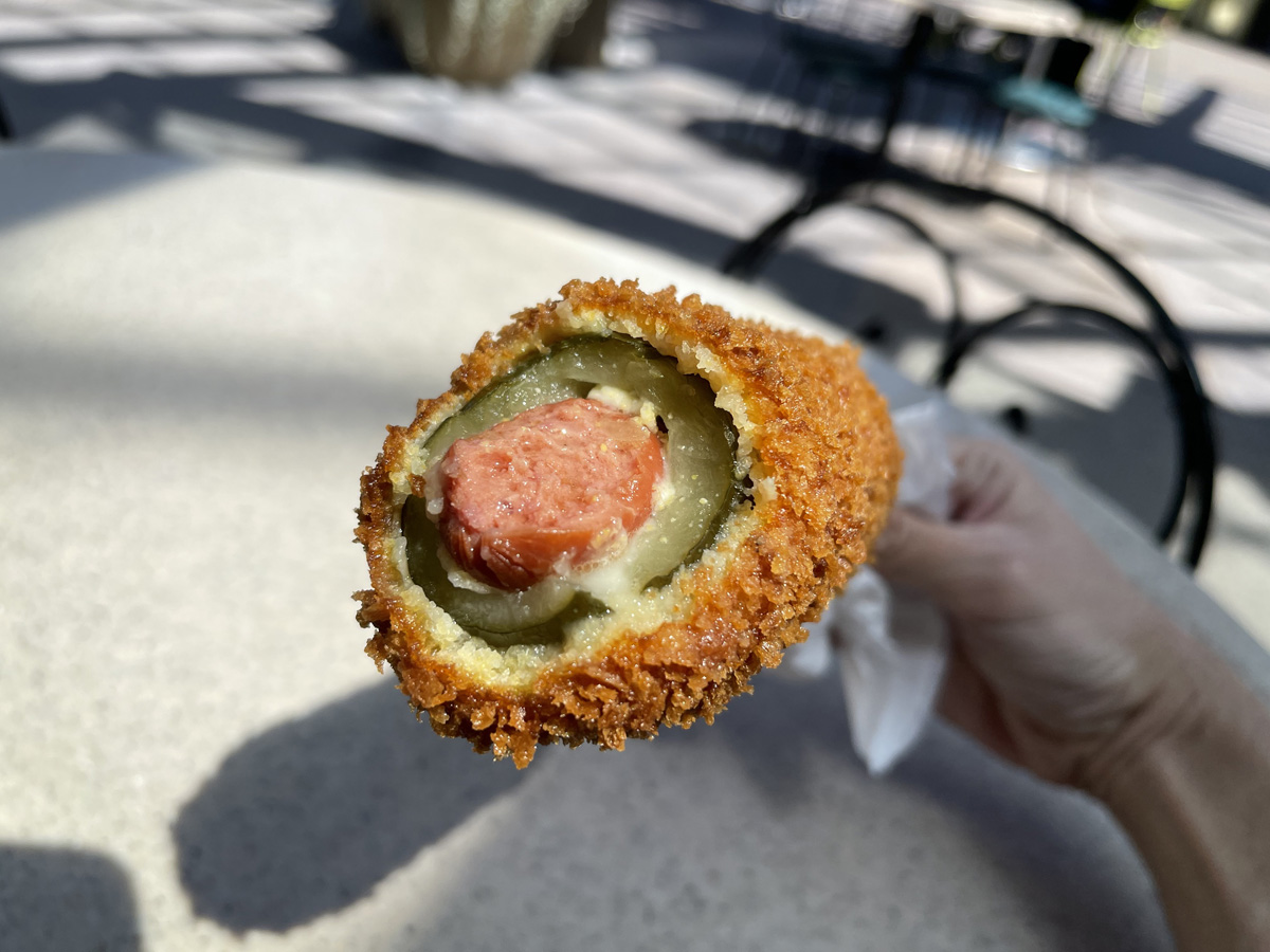 REVIEW Disneyland Resort’s Pickle Corn Dog With Peanut Butter Disney by Mark