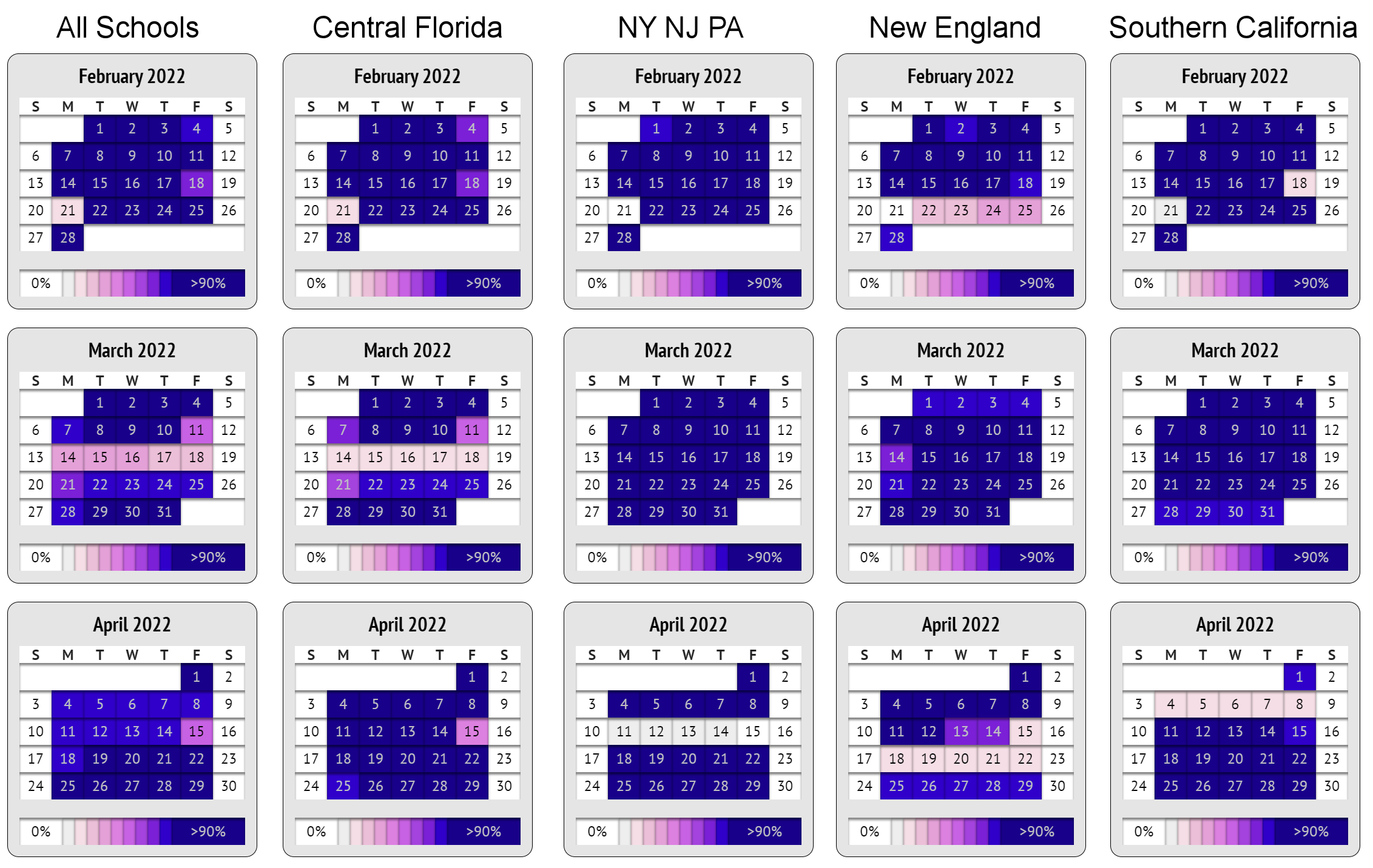 Crowd Calendar Analysis: A Look at the 2021-2022 School Schedules |  TouringPlans.com Blog