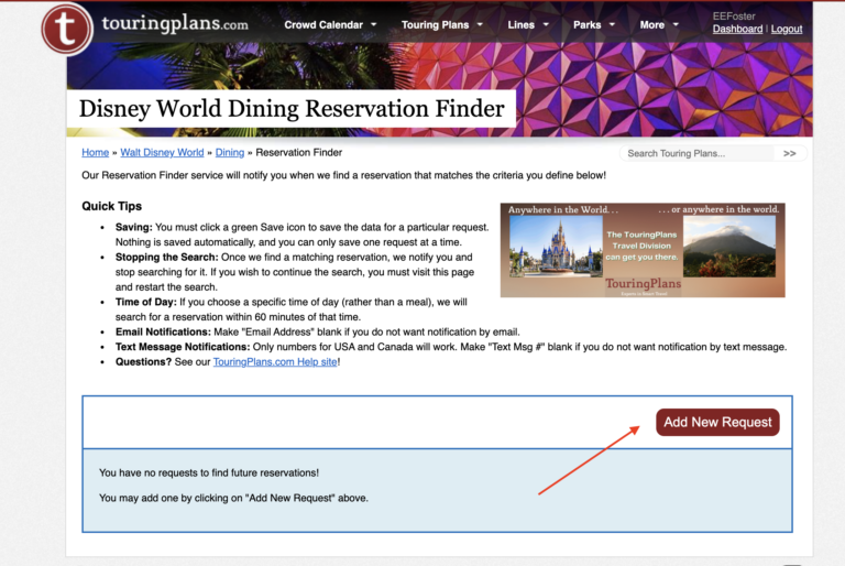 Walt Disney World Dining Reservation Finder Tool FAQ TouringPlans