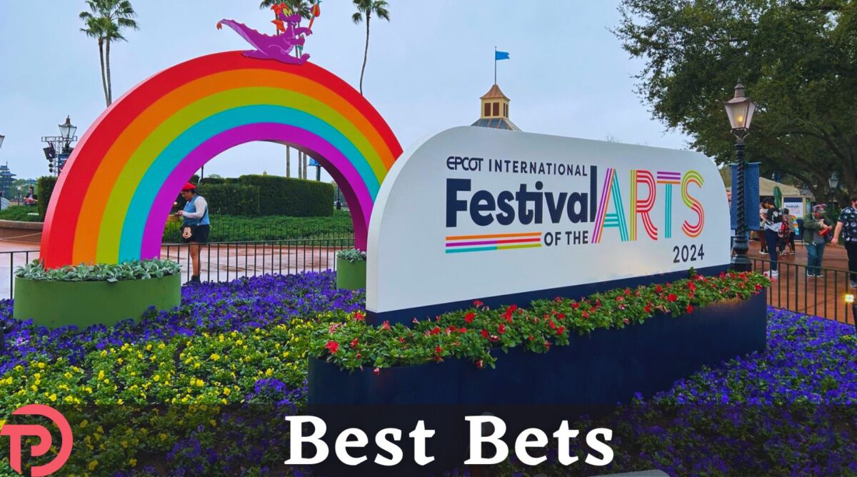 Best DDP Snack Credits at Festival of the Arts 2024 cover image with the rainbow sign and Fignment perched on top