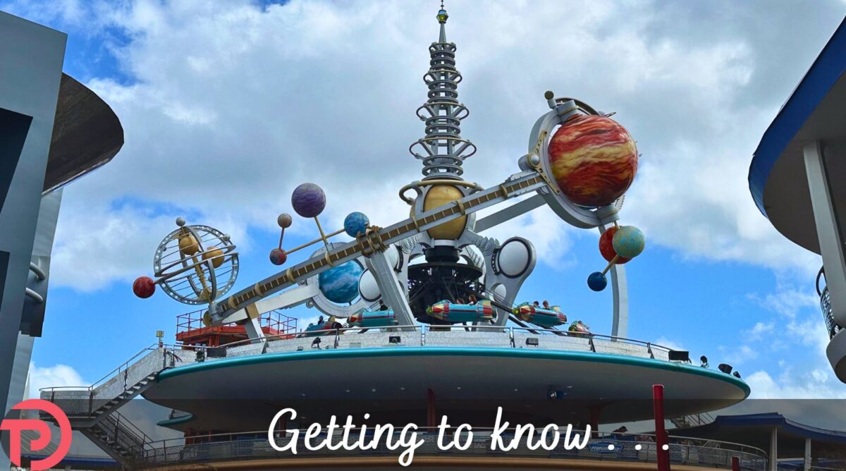 Getting to Know Astro Orbiter cover image showing the ride framed against a blue sky with puffy clouds