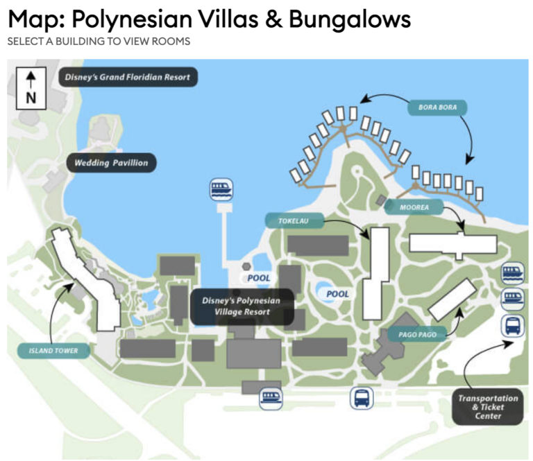 Island Tower at Disney s Polynesian - Poly Resort Transportation Map 768x665