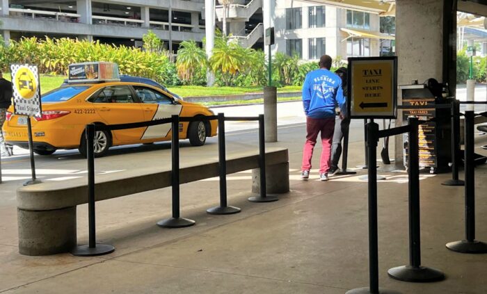 A taxi at the MCO Taxi Stand