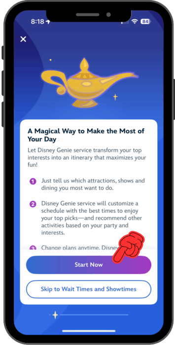 A screen offers a quick overview of Genie and a Start Now button