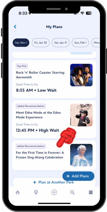 A pointer indicates to tap the newly added Frozen Sing-Along tile