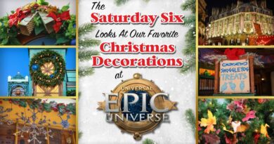 The SATURDAY SIX Looks at our favorite CHRISTMAS DECORATIONS at Epic Universe
