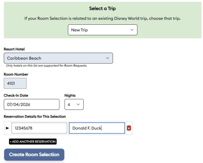 Room Select Form